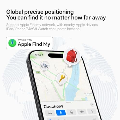 Air Tracker Tags-4 Pack, Bluetooth Tracker Works with Apple Find My (iOS Only), Smart Tag with Keychain, Item Finder for Luggage/Key/Suitcase/Pets/Wallet, Replaceable Battery (Mix Gray) - Thumbnail 5