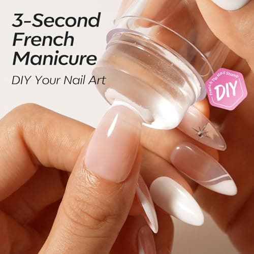 modelones French Manicure Tip Gel Polish Set, 2Pcs 15ML White Nude Pink Gel Nail Polish Jelly Milky Pink White Colors Soak Off U V LED Classic French Nail Kit for DIY at Home Salon for Women - Thumbnail 5