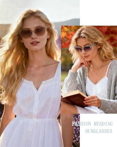 LADEESSE Reading Sunglasses for Women - Stylish Bifocal Sunglasses with Readers Built-in - UV400 Protection - 2 Pack +1.0 - Thumbnail 6