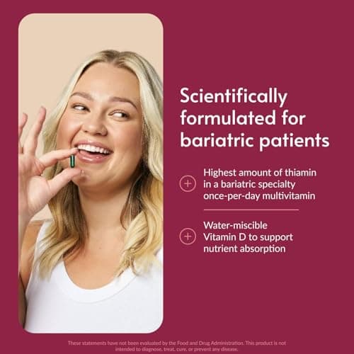 Bariatric Advantage Ultra Solo with Iron - Once-Per-Day Daily Multivitamin - for Bariatric Patients - with Thiamin, Vitamin A & More - Gluten Free - 90 Capsules - Thumbnail 2
