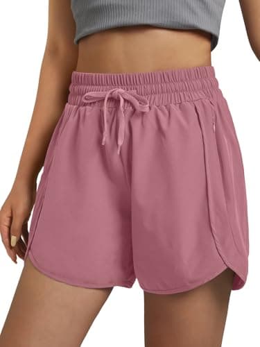 3rd hill Women's 5" Athletic Running Shorts Quick Dry Lightweight Workout Gym Shorts with Zipper Pockets UPF 50+ Maroon M