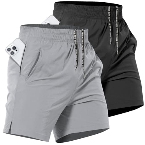 Lempue 2 Pack Mens Athletic Workout Shorts 7 Inch Quick Dry Gym Shorts with Pockets, Sports Tennis Running Shorts for Men - Image 1
