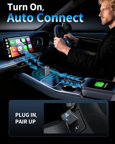Wireless CarPlay Adapter for Apple,Plug and Play Convert Wired to Wireless Apple Car Play Adapters,Mini CarPlay Adapter USB Type-C for Cars from 2018,Compatible iOS 10+,USB Type C - Thumbnail 5