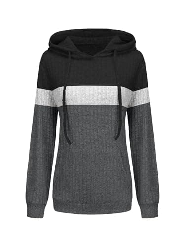 STOLKISS Long Sleeve Sweatshirts for Women Plus Size Hoodies Lightweight Pullover Tops Fall Shirts Color Block with Pockets - Image 1