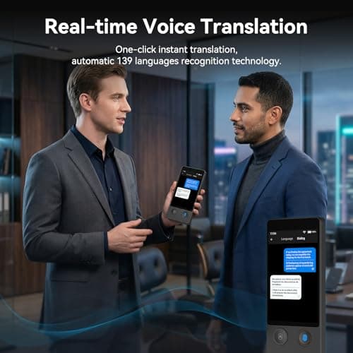 W12 Language Translator Device, 2026 Upgraded AI Translator No WiFi Needed, Support ChatGPT, 140+ Languages Instant Two-Way Translator, Offline/Photo Translation for Business Travel - Thumbnail 3