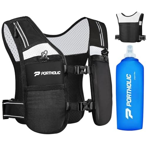 PORTHOLIC Running Vest for Women Men with 500ml/1.5L Water Bottle |Adjustable Hydration Vest with Water Bladder |Reflective |Lightweight |Muti-Pockets |Breathable for Running Accessories for Hiking - Image 1