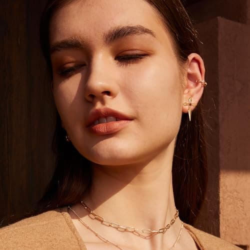 VALLOEY ROVER Cross Stud Earrings 14K Gold Plated Cubic Zirconia Cross Earrings Stud for Women 925 Sterling Silver Post Religious Jewelry Gift for Women - Thumbnail 4