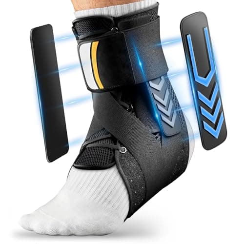 Goldeer Ankle Brace for Sprained Ankle, Quick Lace-Up Ankle Support with Side Stabilizers & Auto-Shaped Pads, Slim Fit Stabilizer for Women Men, Fits in Shoes for Sports, Work & Injury Recovery (L) - Image 1