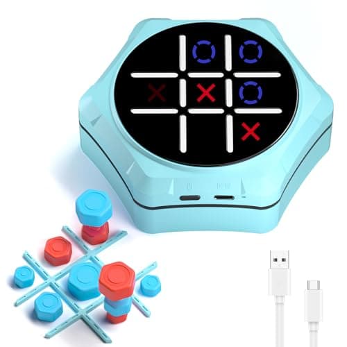 VDPDO Electronic Tic Tac Toe Game, 5-in-1 Electric Tic Tac Toe with Mute & Rechargeable - Handheld Travel Board Game for Kids Ages 4+, Adults, Family - Educational Learning Toy for Boys Girls - Image 1