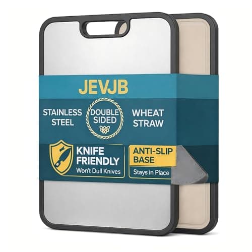 Stainless Steel Cutting Board, Knife-Friendly Double Sided Cutting Board with Anti-Slip Base, Non-Porous Metal Cutting Board for Kitchen Food Prep - Image 1