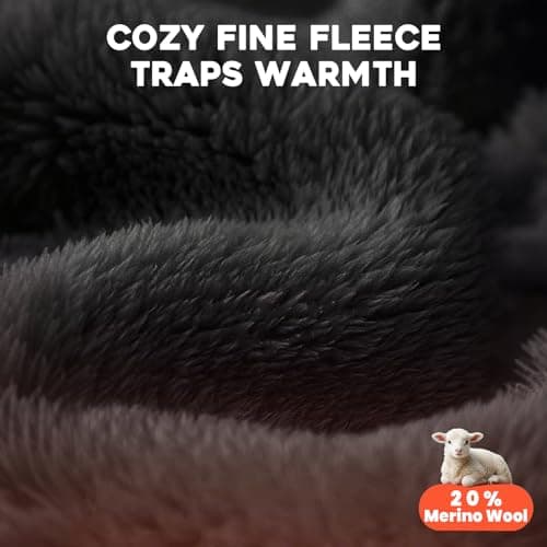 CozyGalar Winter Gloves Men, Thermal Merino Wool,6 Finger Touch Screen, Thickened Warm Fleece lined for Running Biking Christmas Husband - Thumbnail 4