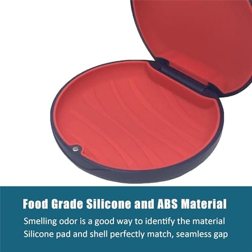 Maoerdental 2PCS Retainer Case Compatible with Invisalign,Cute Slim Aligner Case,Customized Magnetic Closure Orthodontic Retainer Cases (2 Pack Dark Blue + Red Silicone) - Thumbnail 3