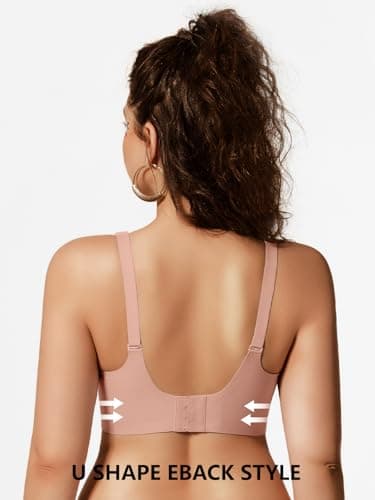 COCOMARTS Jelly Bras for Women No Underwire Scalloped Push Up Wireless Bralettes Seamless Soft Comfort Everyday Tshirt Bra Tea Red Medium - Thumbnail 3