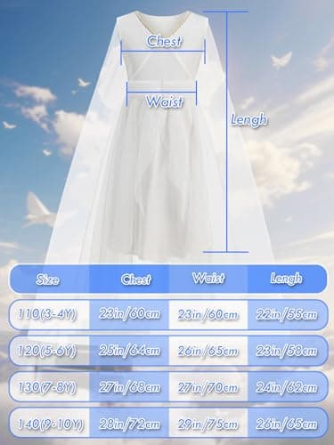 EARJIA Greek Toga Costume for Kids White Roman Princess Dress for Girls Halloween Birthday Carnival Outfit - Thumbnail 6