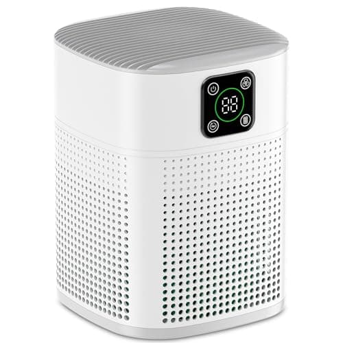 Air Purifiers for Bedroom, Honeyuan H13 HEPA Air Purifier for Home Large Room 1095 sqft, Air purifiers with 360°Air Intake, 3 Fan Speeds, 3-Stage Filtration, White - Image 1
