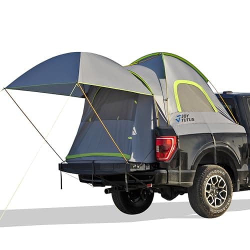 JOYTUTUS Pickup Truck Tent 5.5ft Bed Tent with Removable Awning, Waterproof PU2000mm Double Layer for 2 Person, Portable Truck Bed Tent - Green, Aluminum Pole - Image 1