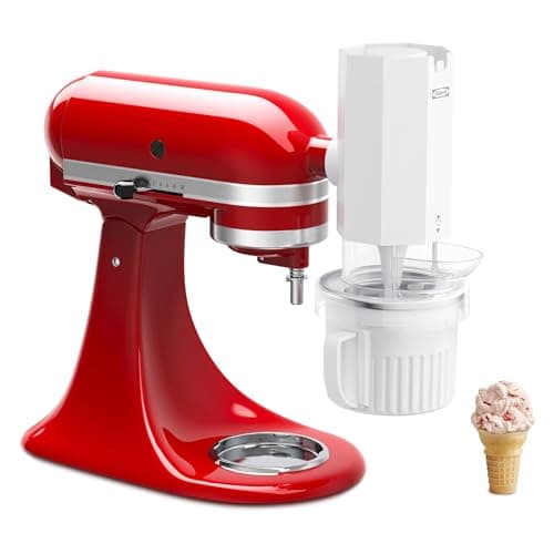 2 in 1 Ice Cream Maker and Shaved Ice Attachment for KitchenAid Stand Mixers, 2 Small Ice Cream Bowls, Snow Cone Machine with Coarse and Fine Blades, 8 Ice Molds - Thumbnail 2