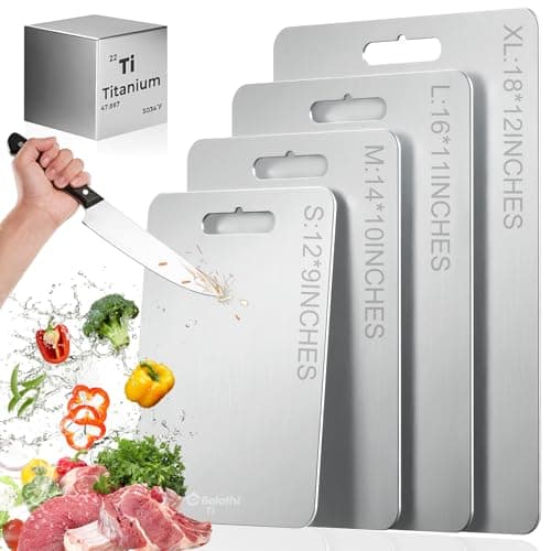 Titanium Cutting Board, 100% Pure Titanium Non Toxic Cutting Boards for Kitchen, Dishwasher Safe Chopping Board for Separating Raw Meat, Vegetables, Fruits, Odor Free & Knife Friendly(18"L x 12"W) - Image 1