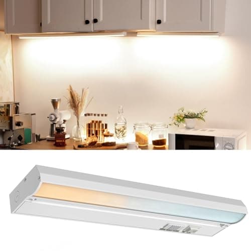 Snyloe 4 Pack 24" Hardwired Under Cabinet Lighting for Kitchen, 18W 1200LM, 3 Color Temperatures (3000K/4000K/5000K), Quick Install Under Counters Light for Cabinets, Workspaces, YT-4201B-24-4