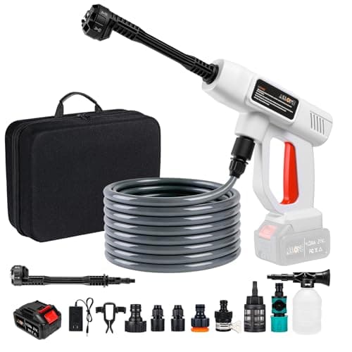 Cordless Pressure Washer,980PSI 21V Battery Powered Cordless Power Washer with 6-in-1 Nozzle, Fast Charger,Connectors,Portable Handheld Pressure Washer Cleaner for Home,Cars - Image 1