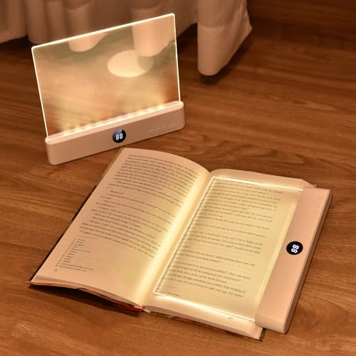 Choudao Tech LED Book Light and Night Light 2 in 1, 3 Color Temperatures & Stepless Dimming, USB Rechargeable Reading Light with Timer for Night Reading (White) - Image 1