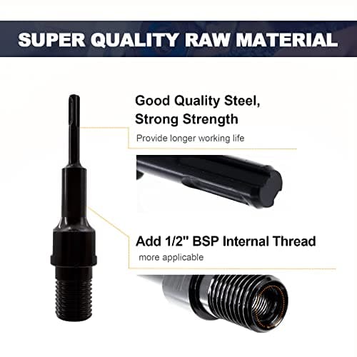 Core Drill Bit Adapter BRSCHNITT 1-1/4“UNC Thread Male to SDS Plus Shank Conversion - Thumbnail 4