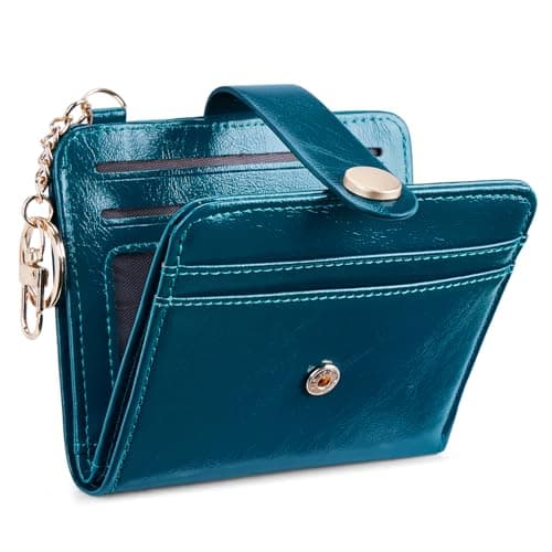 POIUGOYA Slim Wallet for Women,RFID Blocking Bifold Credit Card Holder with Zipper Coin Pocket,ID Window,Keychain - Image 1