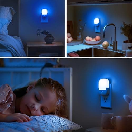 Briignite Blue Motion Sensor Dusk to Dawn Dimmable Led Night Light 2Pack for Kids, Bedroom, Kid Room, Bathroom - Thumbnail 6