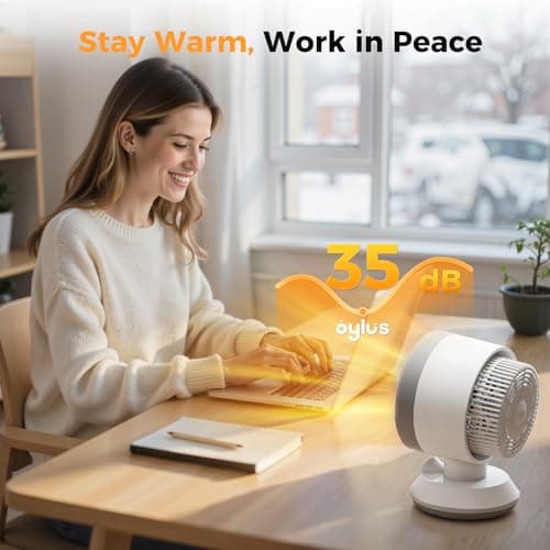 EXNOS Heater and Fan Combo, 2-in-1 1500W Quiet Heater, 2 Modes & Tip-Over Protection - Thumbnail 2