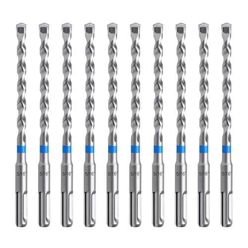 toolant Masonry Drill Bit,SDS Plus Rotary Hammer Drill Bits Set for 5/16" x6inch 10pcs,Carbide Tipped 2-Cutter for Concrete,Masonry and Brick - Image 1