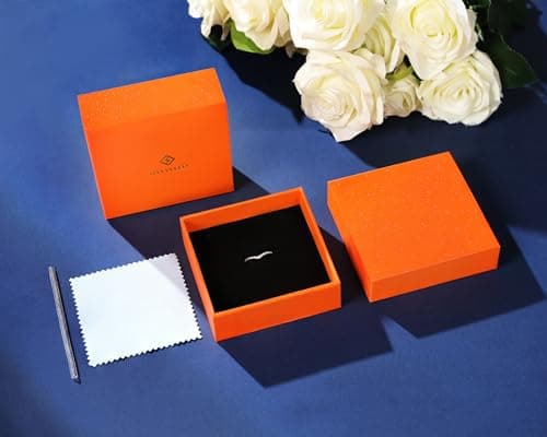 HYLYLEED Moissanite V Shaped Wedding Band 925 Sterling Silver 18K White Gold Plated Rings for Women Ladies Engagement Eternity Ring Thin Stackable, V Shape, Size 9 - Thumbnail 6