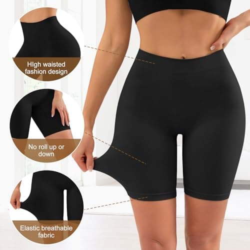 YADIFEN Slip Shorts for Under Dresses Women Seamless Anti Chafing Underwear Shaping Boyshort Smooth Thigh Biker Short Panties - Thumbnail 3