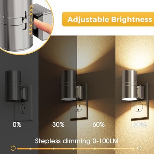 L LOHAS LED Night Light, Automatic Night Lights Plug into Wall, 2 Pack Nightlights With Light Sensor, 3000K Soft White 0-100LM Dimmable Modern Nightlight for Kids Bedroom Hallway - Thumbnail 2