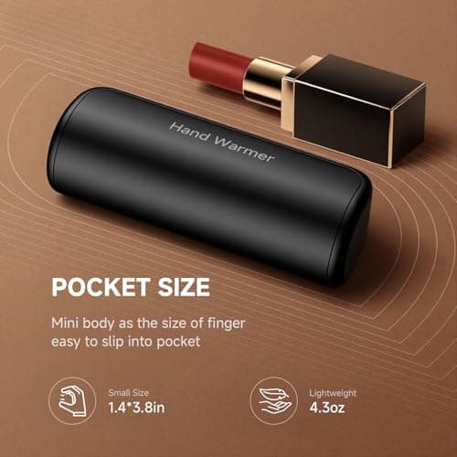 Hand Warmers Rechargeable 2 Pack, Magnetic Electric Hand Warmer 3 Settings Portable Pocket Heater 360°Heating, Gifts for Men Women Camping,Hunting,Golf,Travel Essentials (Black) - Thumbnail 2