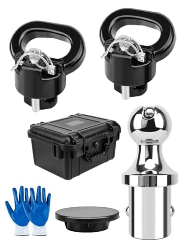 60618 Puck System Gooseneck Hitch Ball Kit with Box, Compatible with 2013-2026 Dodge RAM 2500 3500, 2-5/16” Hitch Ball for Truck Bed with 2 Safety Chain Anchors, 38000 LBS GTW/7500 LBS VTW