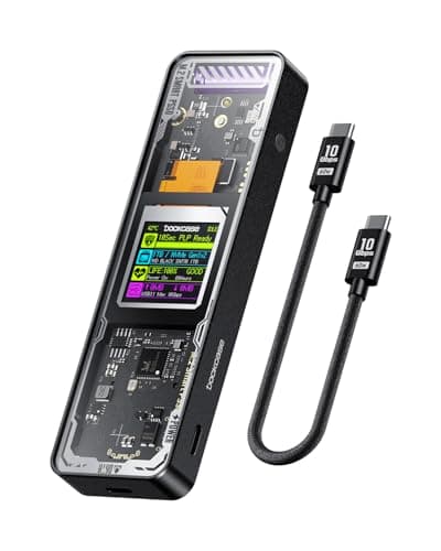 DOCKCASE Explorer Edition M.2 NVMe SSD Enclosure,Support 10s PLP Prevents Write Data Loss,USB 3.2 Gen 2 Type-C (10 Gbps), fits NVMe PCIe,Size 2230/2242/2260/2280,Support M-Key B+M Key UASP - Image 1
