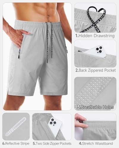 CANGHPGIN 2 Pack Mens Workout Athletic Shorts 7 Inch Quick Dry Gym Short with Pockets, Tennis Sport Running Shorts for Men - Thumbnail 5