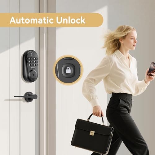 IRONZON Keyless Entry Door Lock Deadbolt with Handles Set Fingerprint Smart Door Lock with Keypad, Digital Auto-Locking Deadbolt, Electronic Entry Lock for Front Door Easy Installation - Thumbnail 6