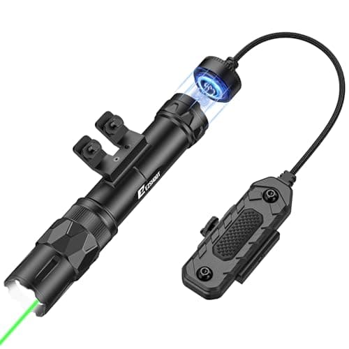 EZshoot 2500 Lumens Rifle Laser Light Combo Compatible with M-Rail, Rechargeable Ar Light Laser Combo with Magnetic Remote Switch, Rifle Flashlight with Strobe Mode for Home Defense, Hunting - Image 1