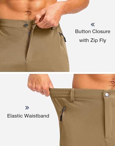 Pudolla Men's Hiking Shorts 11" Lightweight Cargo Work Shorts for Men Summer Travel Golf Casual Outdoor with 5 Pockets(Dark Khaki X-Large) - Thumbnail 6