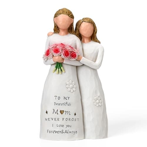 Veroola Gifts for Mom, Mother and Daughter Handmade Painted Sculpture Statue Figurines, Mom's Birthday, Mothers Day, Christmas, Mom Gifts Mom Presents Ideas from Daughter. - Image 1
