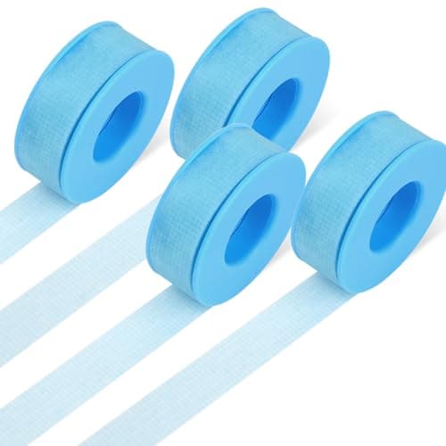 Obeyalash 4 Rolls Lash Extension Tape - Eyelash Tape for Lash Extensions Micropore Tape Silicone Gel Tape Green Blue Pink Medical Tape for Lashes, Makeup, Wound Care, Sensitive Skin (4pcs Blue) - Image 1