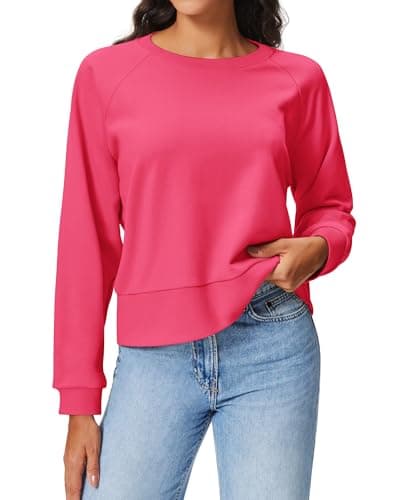 Stelle Cropped Sweatshirts for Women Cotton Long Sleeve Crop Tops Comfort Crewneck Basic Shirts Watermelon Sugar X-Large - Image 1