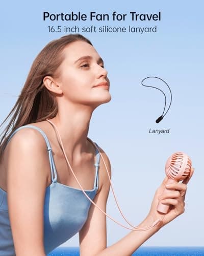 SWEETFULL Mini Portable Fan - Rechargeable Handheld Fan, 3 Speeds Personal Small Hand Gifts for Travel Essentials, Lash, Makeup, Eyelash, Kids, Girls, Women - USB, Cute Design Pink - Thumbnail 6