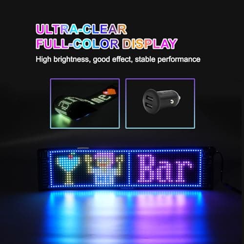 wooaismart Programmable LED Scrolling Sign - Full Color Display Board with Bluetooth APP Control - Custom Text & GIF Patterns - Perfect for Business Advertising & Car Displays (Full Color, 7" x 3") - Thumbnail 5