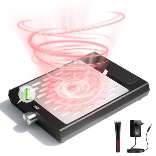 AIKYA Professional Nail Dust Collector - 4000RPM Powerful Vacuum with 10 Speed Settings, Quiet Cordless Extractor for Acrylic Nails, Salon & Home Use-Black - Image 1