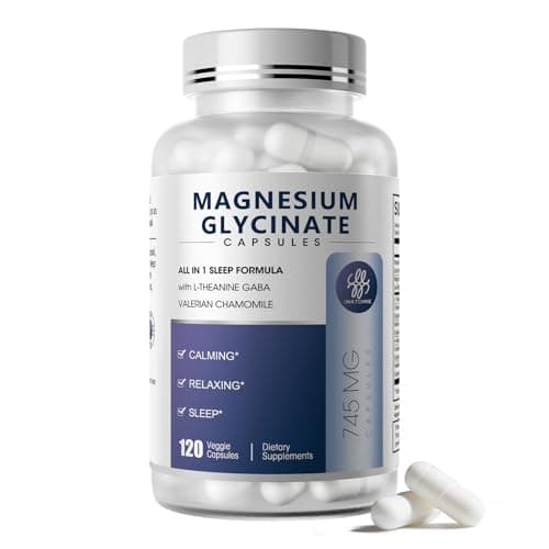 iMATCHME Magnesium Glycinate 850mg Capsules with L-Theanine, Chamomile & GABA for Sleep, Calmness, Muscle, Bone Health & Immune Support, Magnesium for Women and Men, Vegan, High-Absorption, 120 Count - Image 1