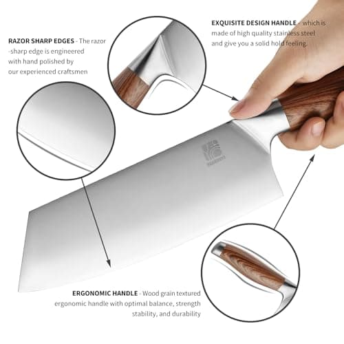 HAOCHUYI 3-Piece Professional Chef Knife Set - Ultra-Sharp Kitchen Knives with Ergonomic Steel Handle, Ideal for Home, Outdoor, Camping, BBQ, and Gifts for Men - Thumbnail 4