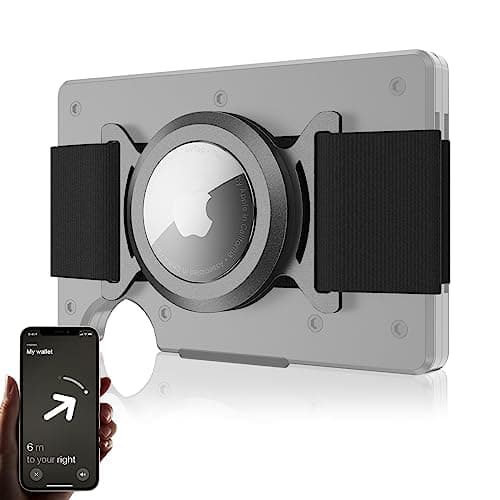 for Ridge Wallet AirTag Holder - AirTag Caes for Minimalist Metal Wallet Money Clip, Ridge Wallet Attachment Compatible with Airtag, Anti-Lost Tracker Protector Cover with Cash Strap - Image 1