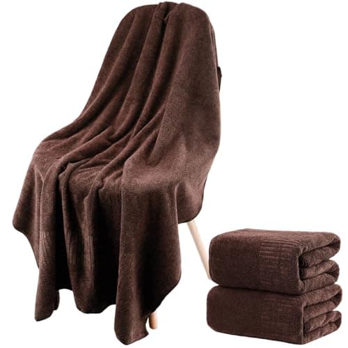 SEISSO Bath Towels Set Extra Large 63 x 35 in, Oversized Bath Sheets 70% Polyester 30% Viscose Fiber from Bamboo, Ultra Soft Absorbent Quick Dry Shower Towel for Bathroom Hotel Pool SPA Gym, 2 Pack - Image 1